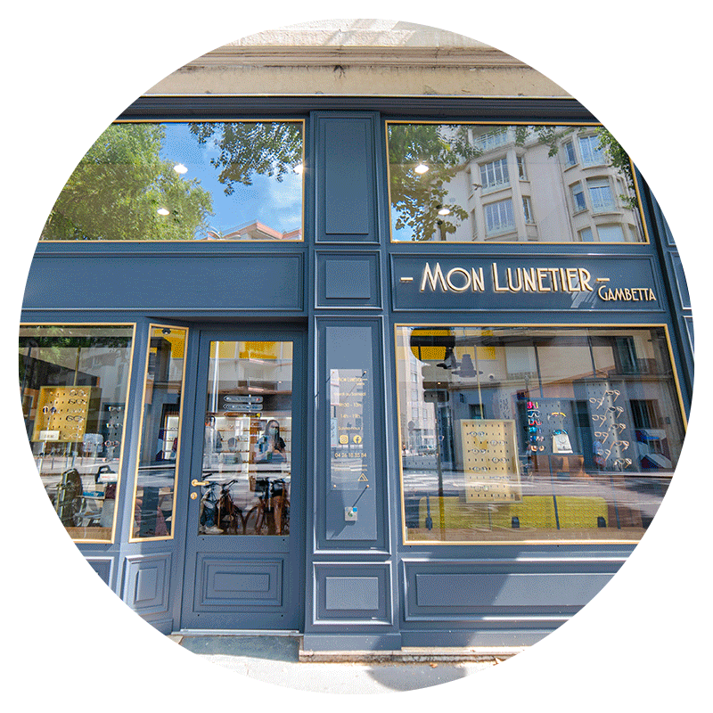 Prendre rendez-vous opticien lyon 3 monlunetier gambetta, façade ronde du magasin opticien